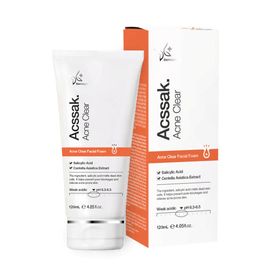 DERMAGEN Acssak Acne Clear Facial Foam 120mL 4.05 fl.oz. – Mildly Acidic (pH 6.3–6.5) Cleanser with BHA & Centella Asiatica, Enriched with Natural Oils _ Made in KOREA